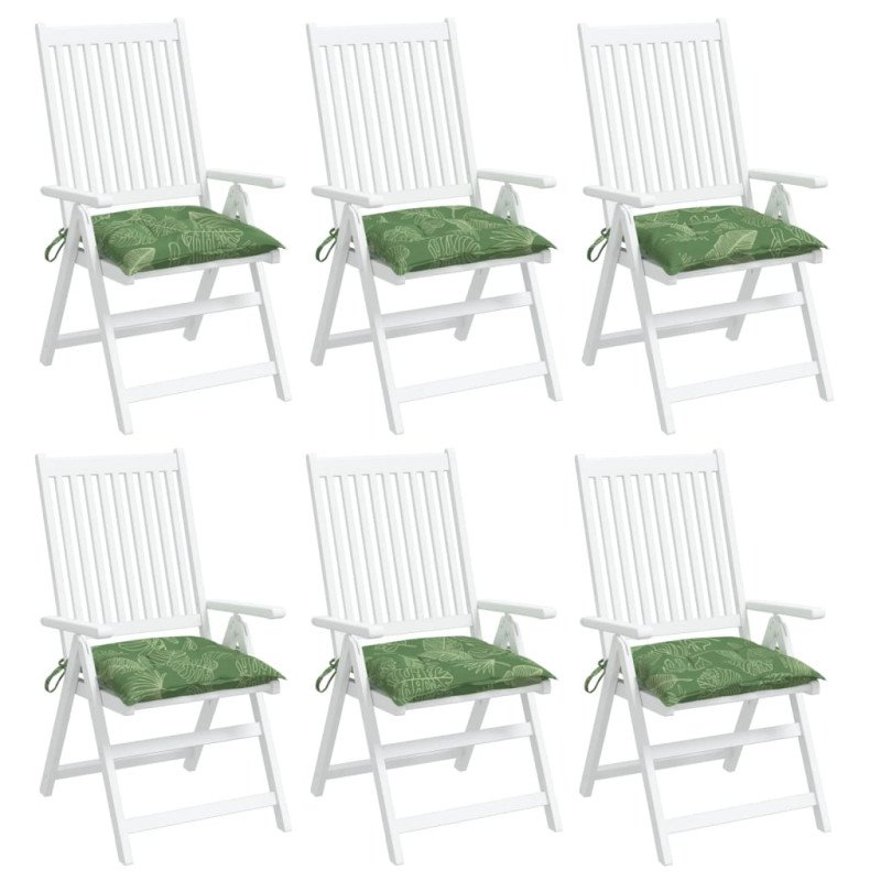 vidaXL Podložky na stoličku 6 ks vzor lístia 120x50x7 cm látka