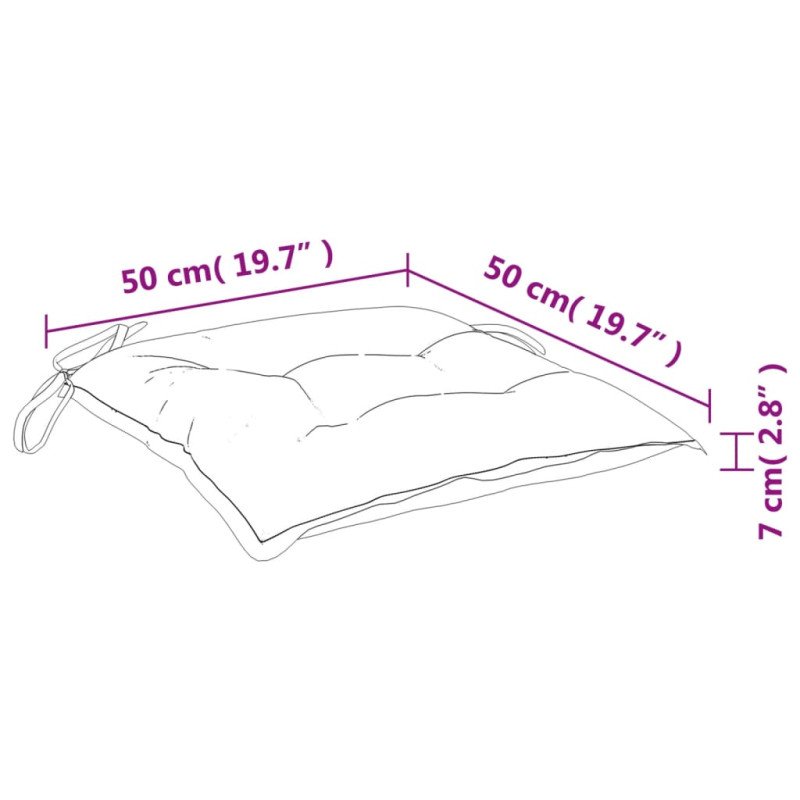 vidaXL Podložky na stoličku 6 ks vzor lístia 120x50x7 cm látka