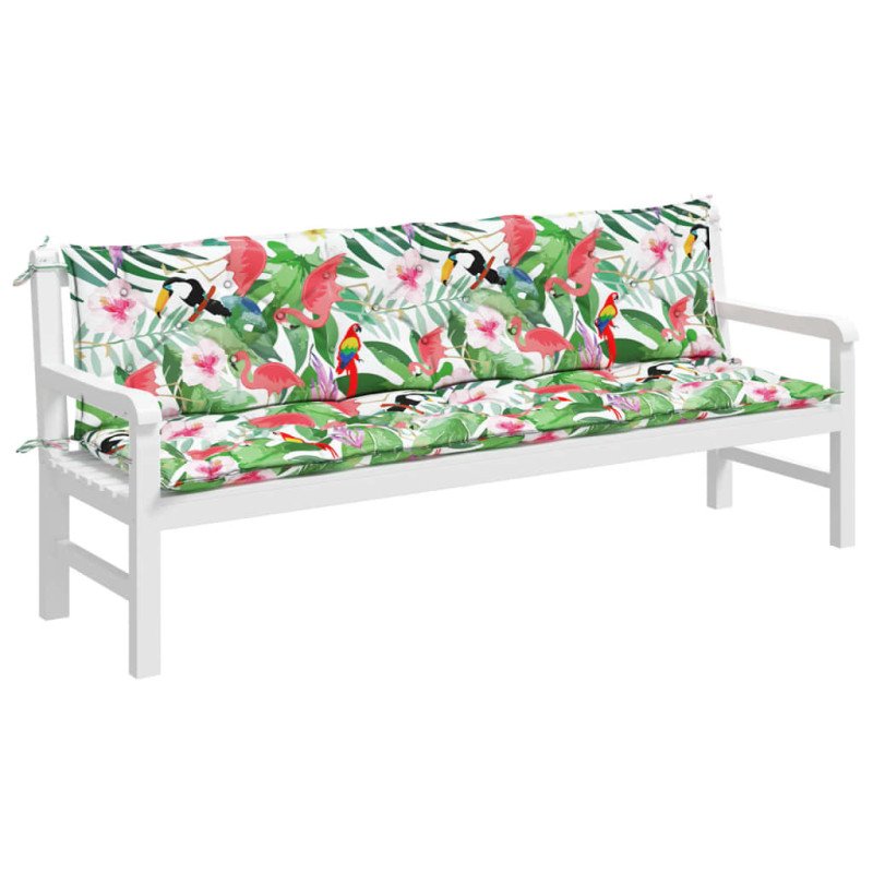 vidaXL Podložky na záhradnú lavičku 2 ks farebné 200x50x7 cm látka