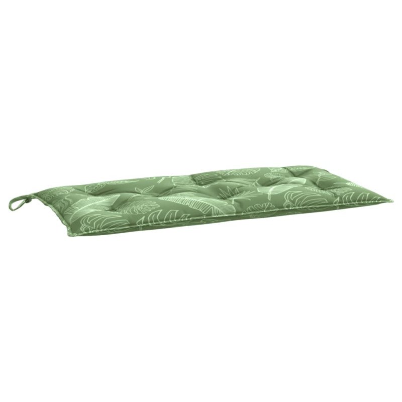 vidaXL Podložka na záhradnú lavičku vzor listov 110x50x7 cm látka