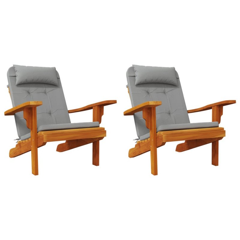 vidaXL Podušky na stoličky Adirondack 2 ks sivé oxfordská látka