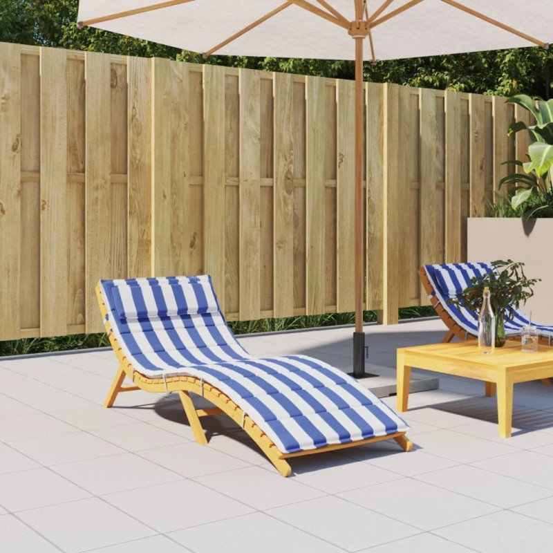 vidaXL Podložka na ležadlo modro-biela 180x60x3 cm oxfordská látka