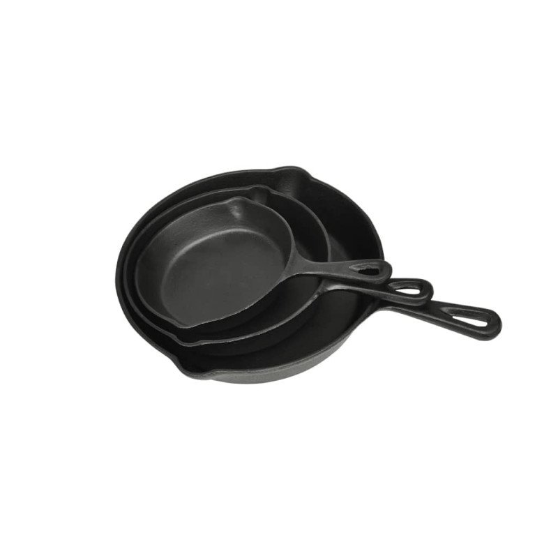 Sada 3 BBQ liatinových panvíc