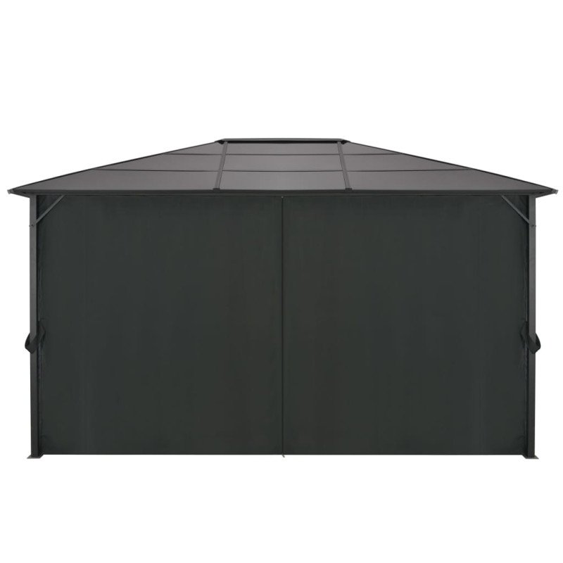 vidaXL Altánok so závesmi hliníkový 4x3x2,6 m čierny