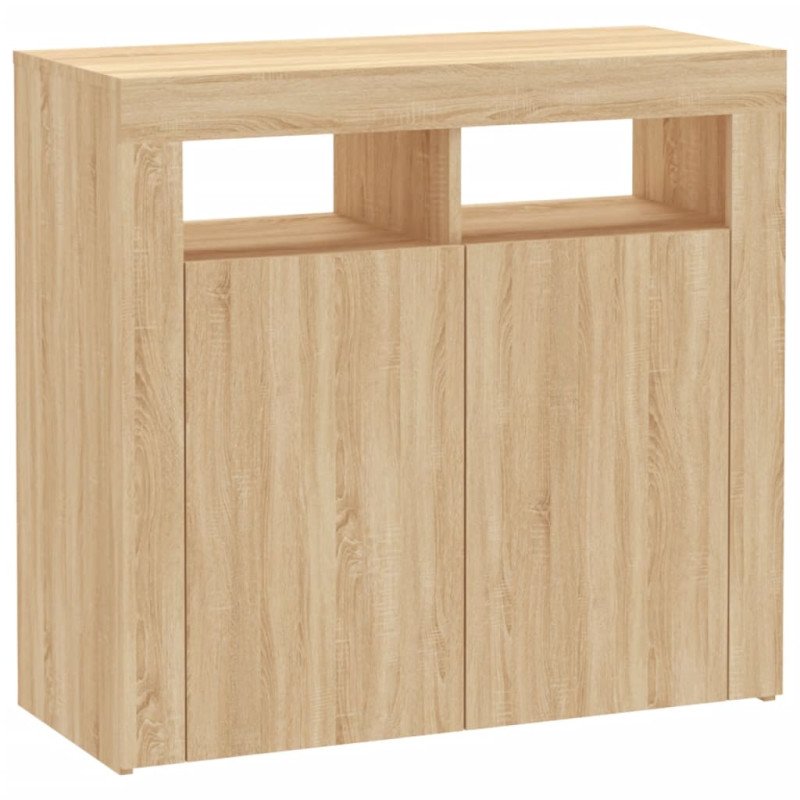 vidaXL Komoda s LED svetlami dub sonoma 80x35x75 cm