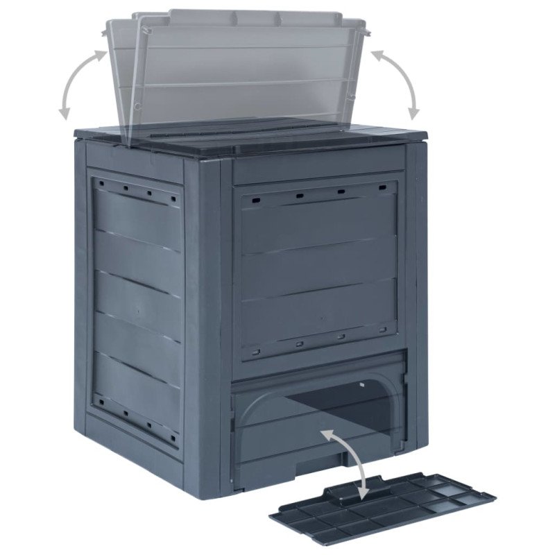 vidaXL Záhradné kompostéry 2 ks sivé 60x60x73 cm 520 l