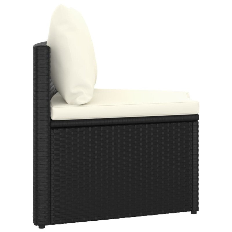 vidaXL 9-dielna záhradná súprava pohoviek s podložkami polyratan čierna