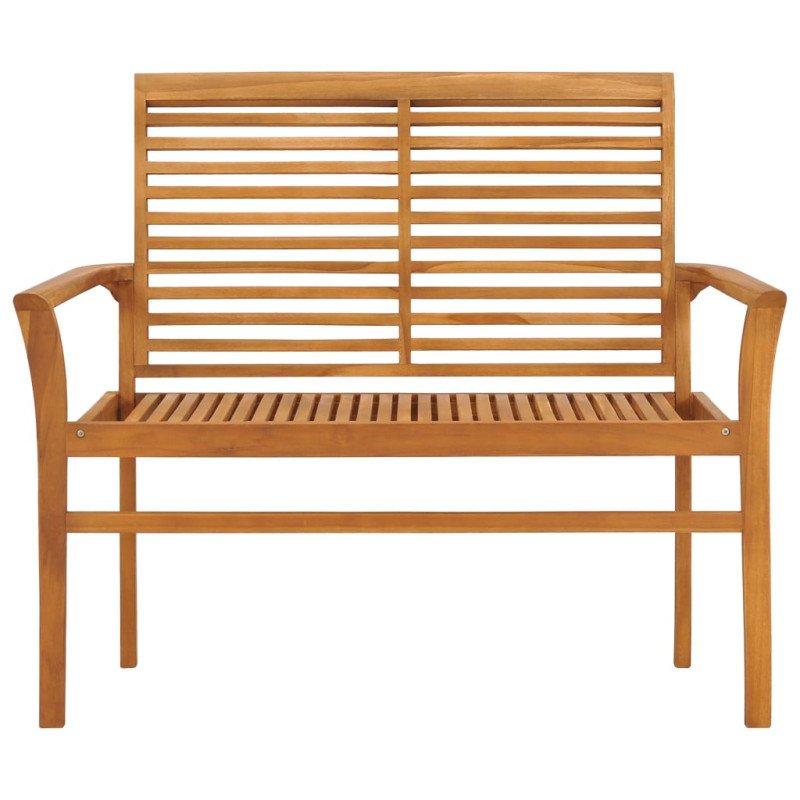 vidaXL Záhradná lavička, béžová podložka 112 cm, tíkový masív