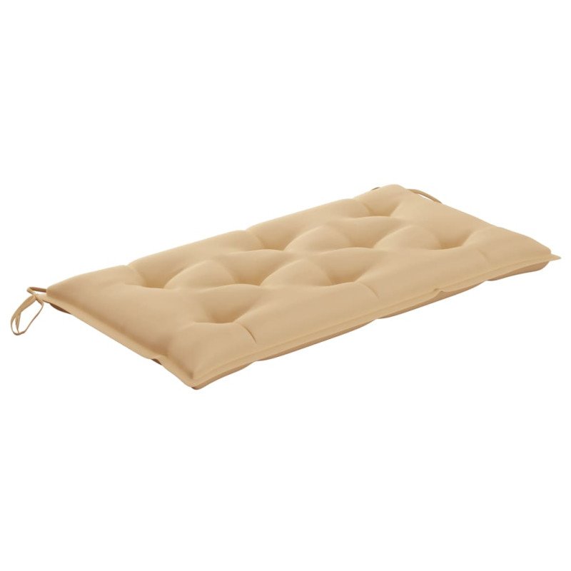vidaXL Záhradná lavička, béžová podložka 112 cm, tíkový masív