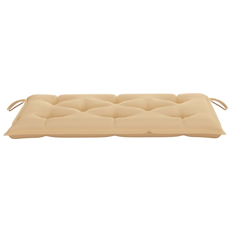 vidaXL Záhradná lavička, béžová podložka 112 cm, tíkový masív