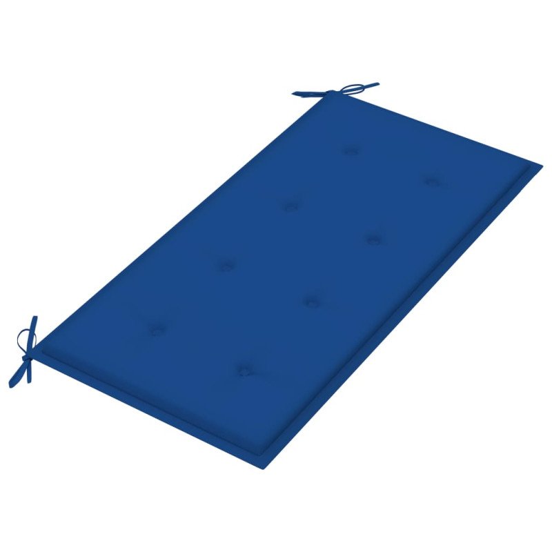 vidaXL Záhradná lavička a tmavomodrá podložka 112 cm teakový masív