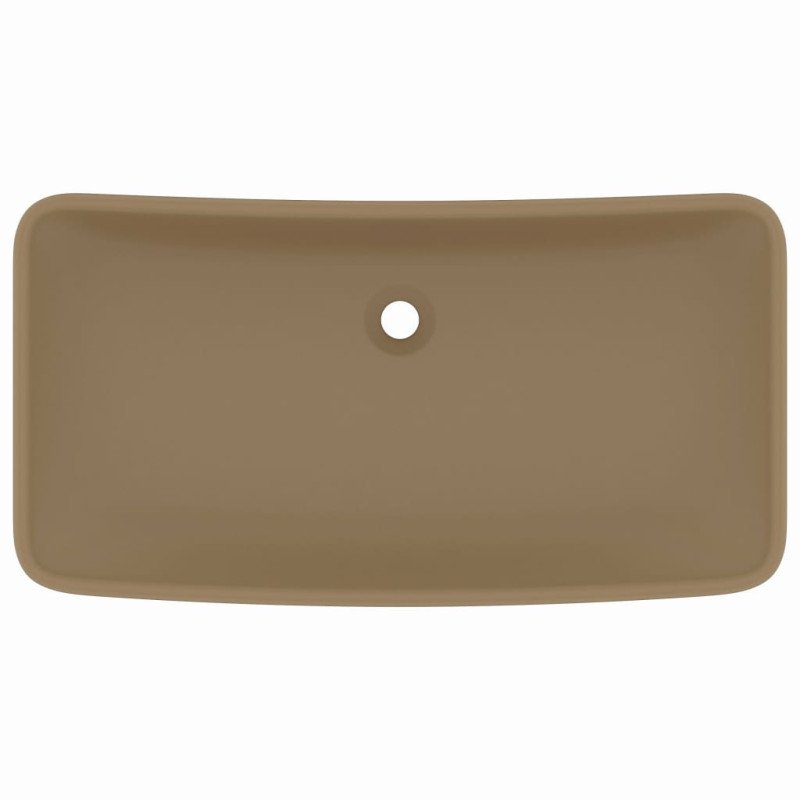 vidaXL Luxusné umývadlo, obdĺžnik, matné krémové 71x38 cm, keramika