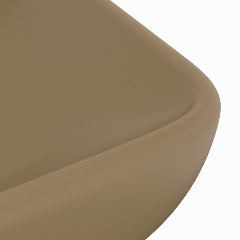 vidaXL Luxusné umývadlo, obdĺžnik, matné krémové 71x38 cm, keramika