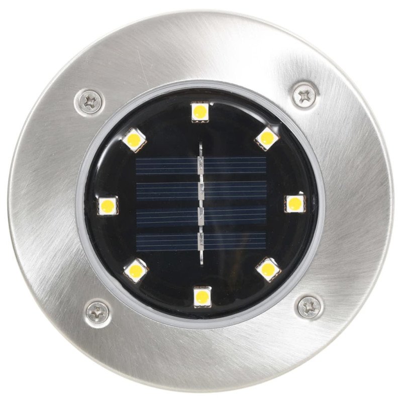 vidaXL Zapustené solárne svetlá do zeme 8 ks, LED svetlá, teplé biele