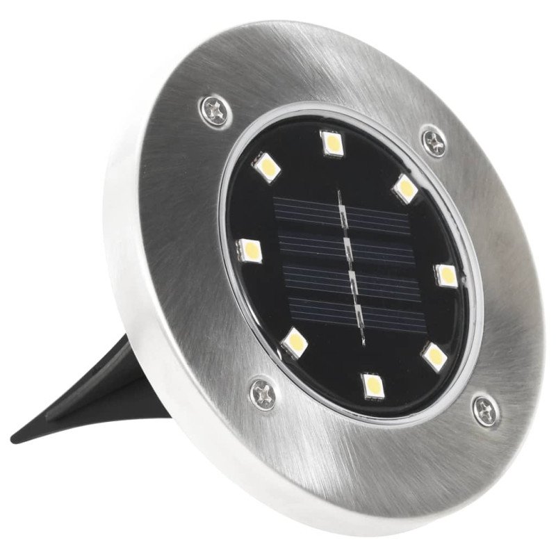 vidaXL Zapustené solárne svetlá do zeme 8 ks, LED svetlá, teplé biele
