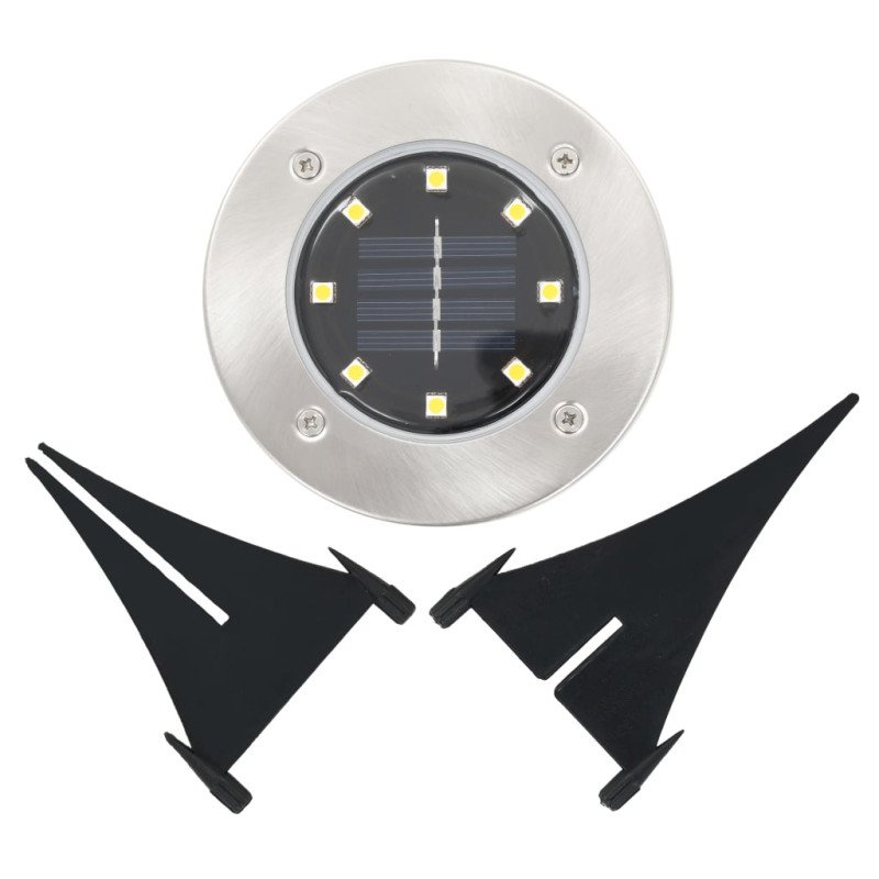 vidaXL Zapustené solárne svetlá do zeme 8 ks, LED svetlá, teplé biele
