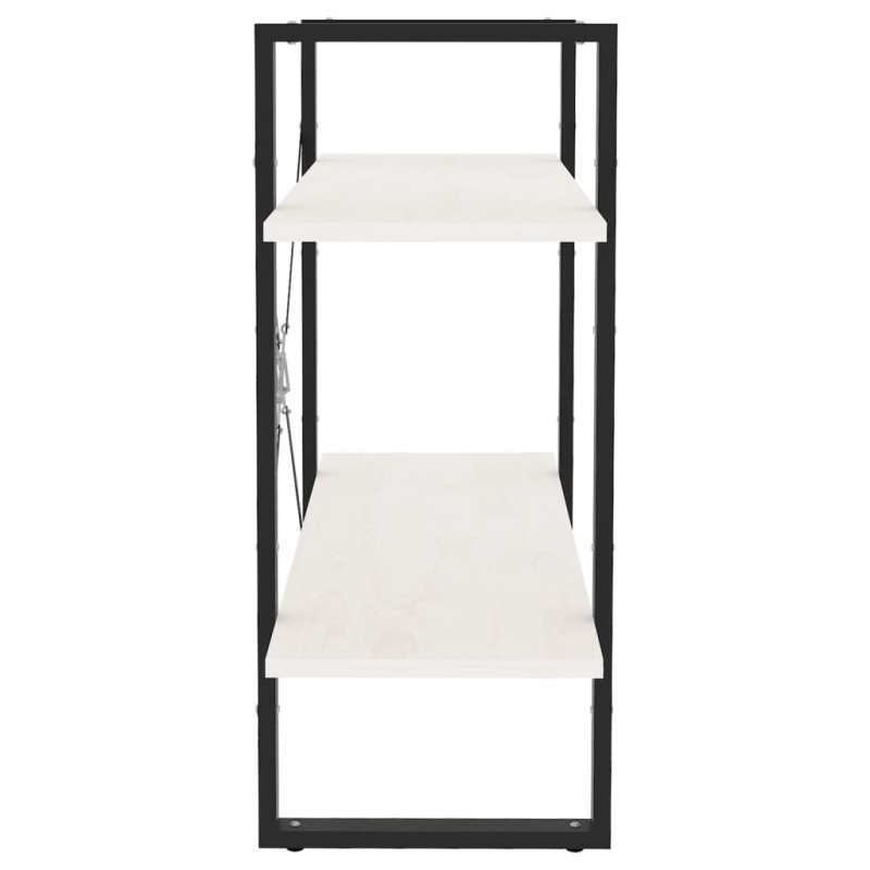 vidaXL Knižnica s 2 policami biela 80x30x70 cm masívna borovica 