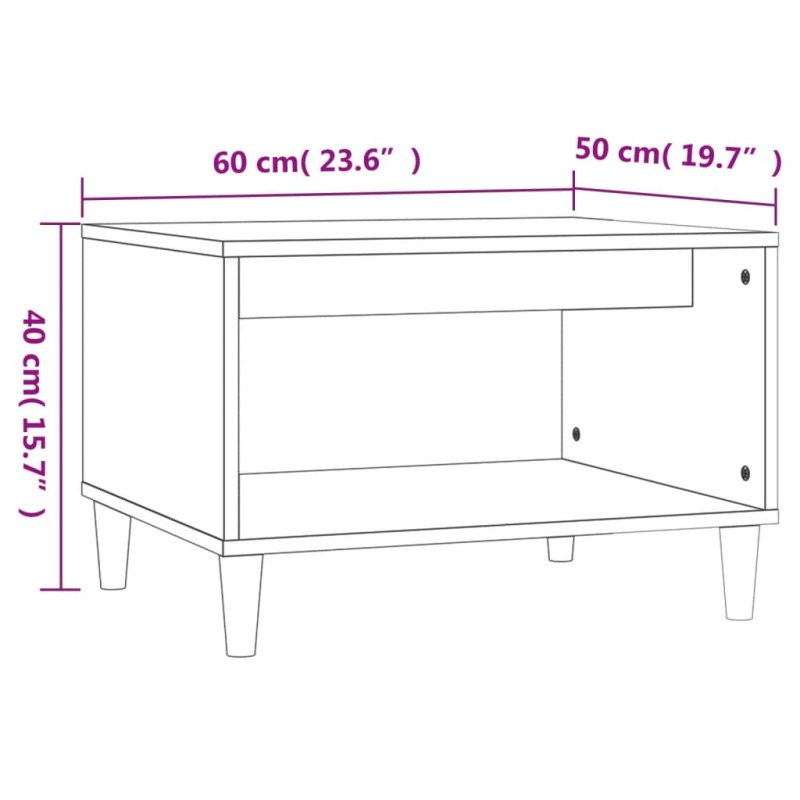 vidaXL Konferenčný stolík dymový dub 60x50x40 cm spracované drevo