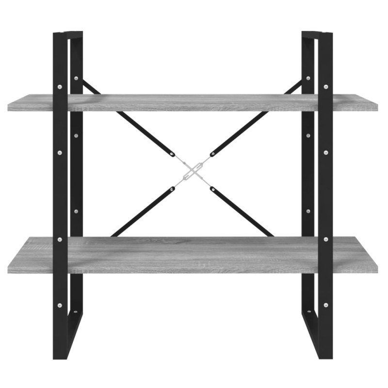 vidaXL Knižnica s 5 policami, sivá sonoma 80x30x175cm kompozitné drevo