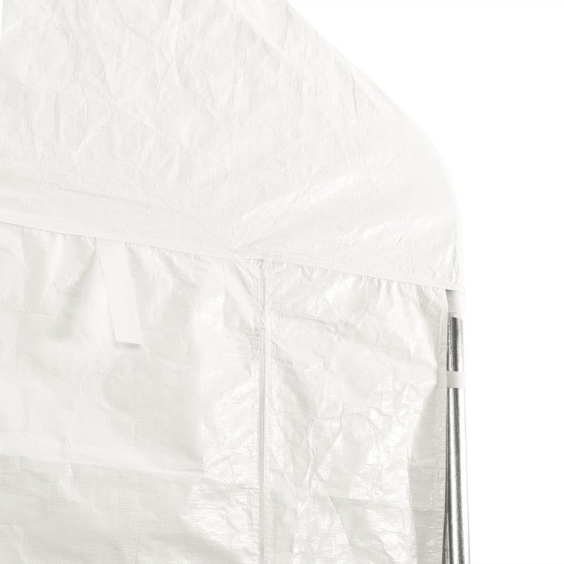 vidaXL Altánok so strechou, biely 6,69x4,08x3,22 m, polyetylén