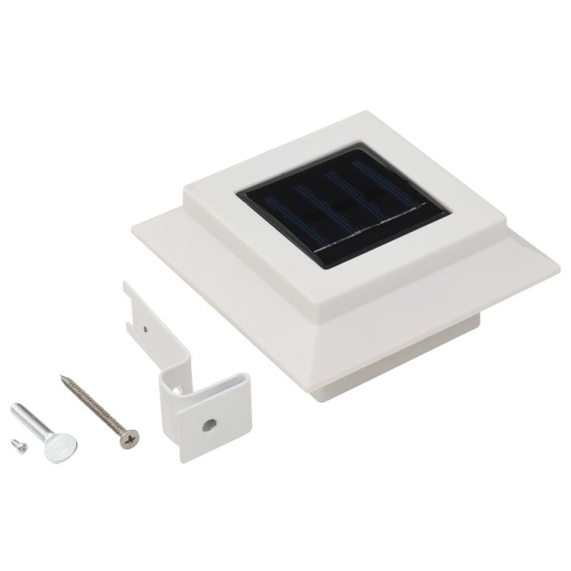 vidaXL Vonkajšie solárne svietidlá 6 ks biele 12 cm LED štvorcové