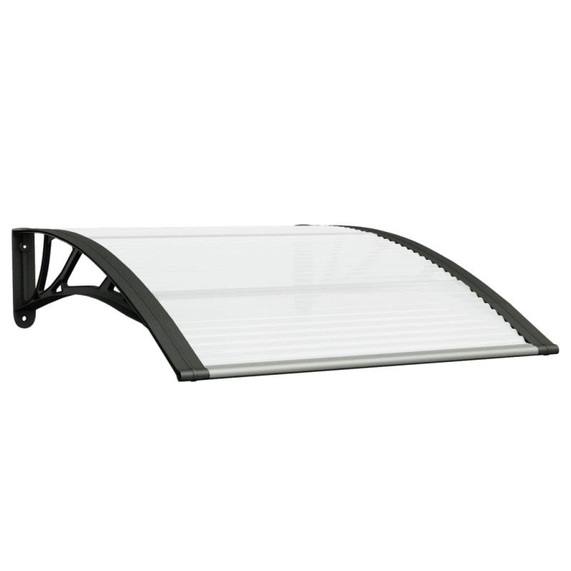 vidaXL Vchodová strieška čierna a priehľadná 100x80 cm polykarbonát