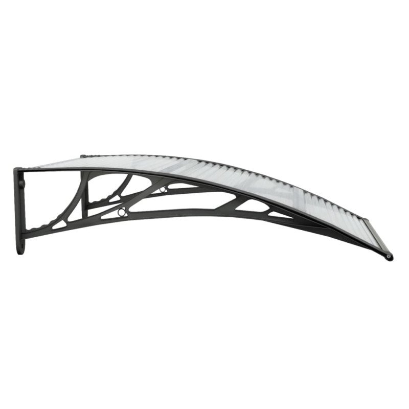 vidaXL Vchodová strieška čierna a priehľadná 100x80 cm polykarbonát