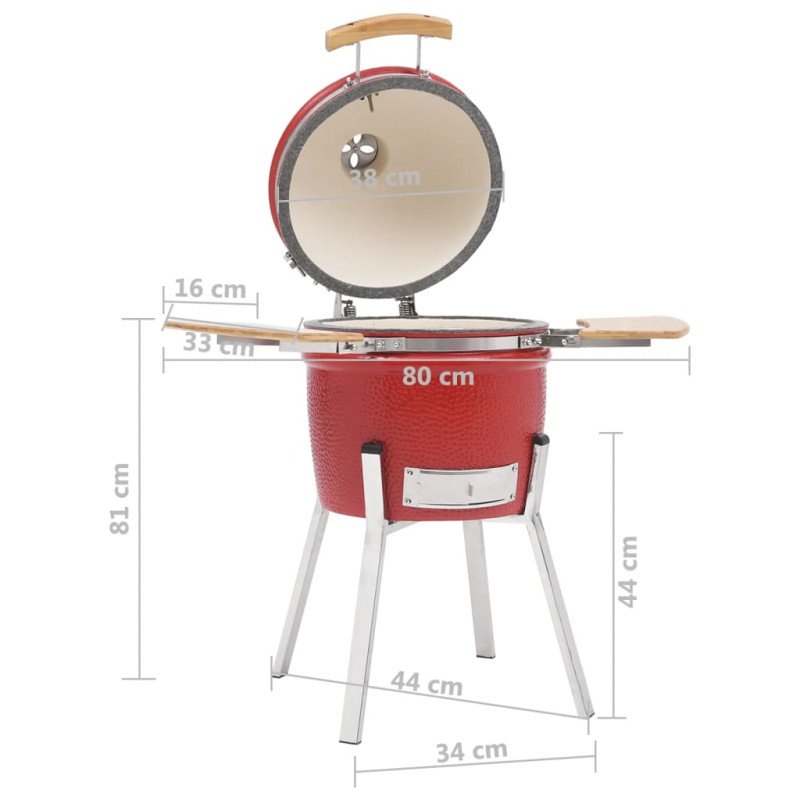 vidaXL Kamado gril s udiarňou keramika 81 cm