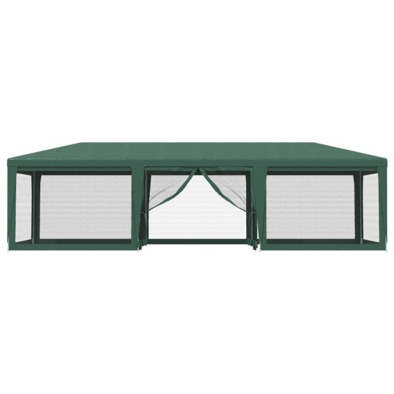 vidaXL Párty stan s 8 sieťkovanými bočnými stenami zelený 9x4 m HDPE