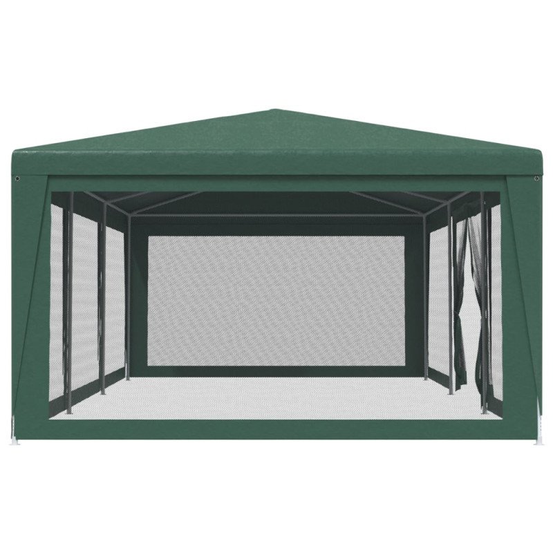 vidaXL Párty stan s 8 sieťkovanými bočnými stenami zelený 9x4 m HDPE