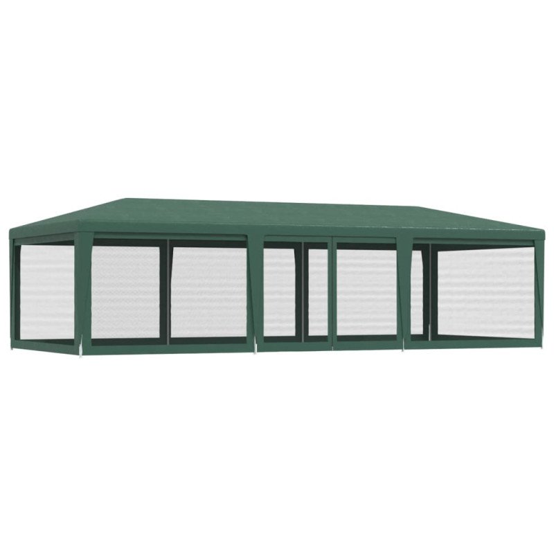 vidaXL Párty stan s 8 sieťkovanými bočnými stenami zelený 9x4 m HDPE