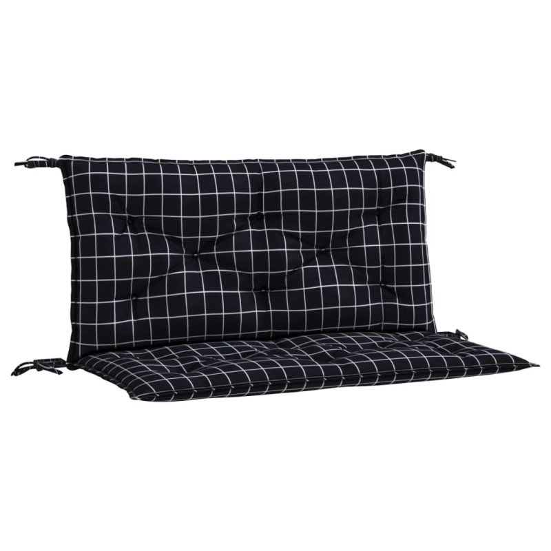 vidaXL Podložky na záhradnú lavičku 2 ks čierne kocky 100x50x7cm látka