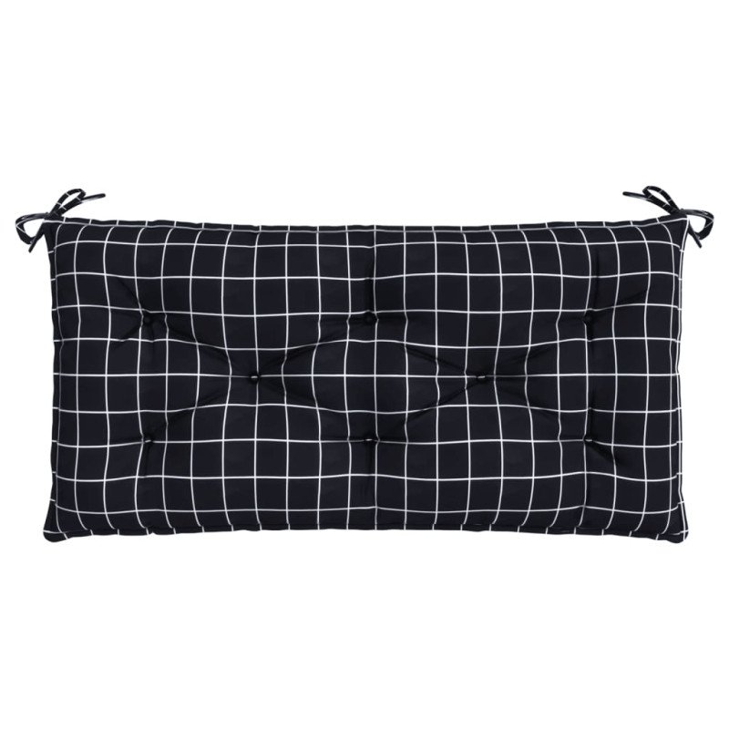 vidaXL Podložky na záhradnú lavičku 2 ks čierne kocky 100x50x7cm látka