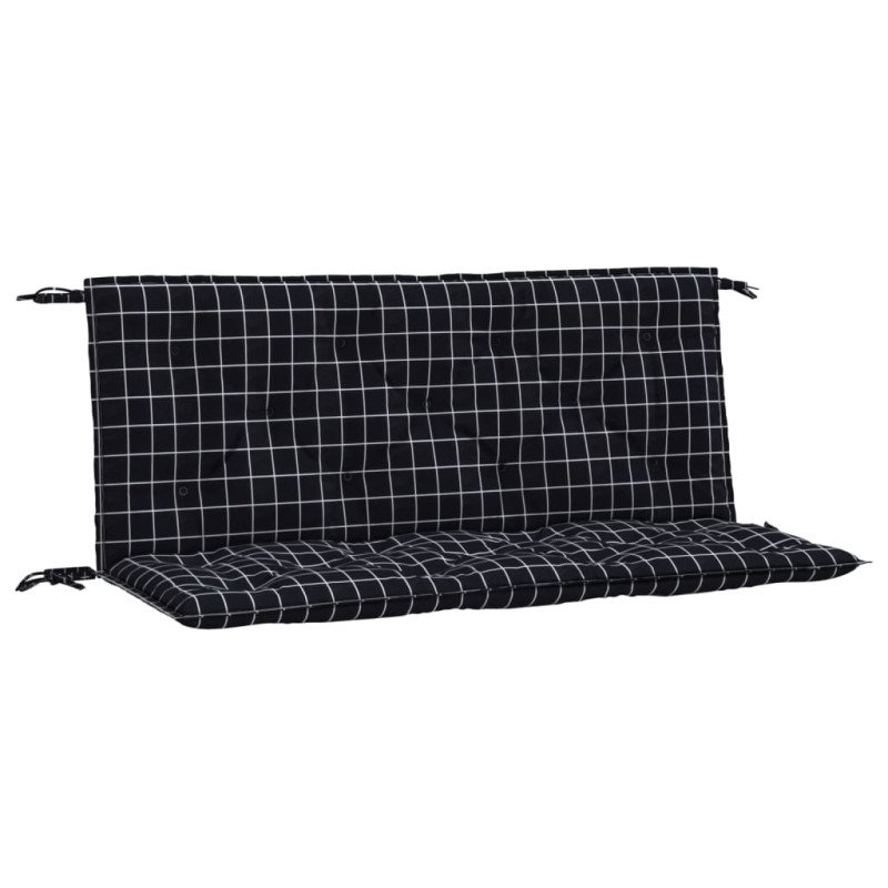 vidaXL Podložky na záhradnú lavičku2 ks čierne kocky 120x50x7 cm látka