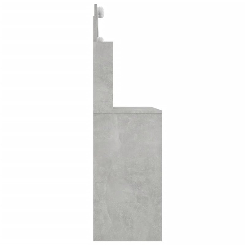 vidaXL Toaletný stolík s LED betónovo sivý 96x40x142 cm