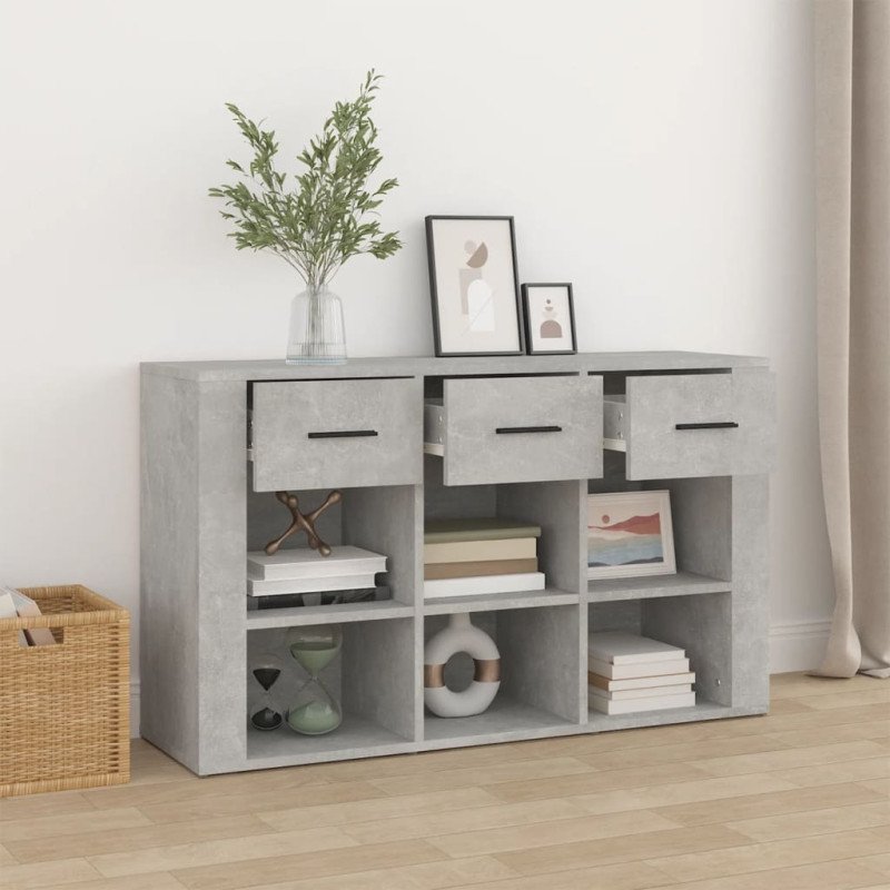 vidaXL Komoda betónovosivá 100x30x59,5 cm spracované drevo
