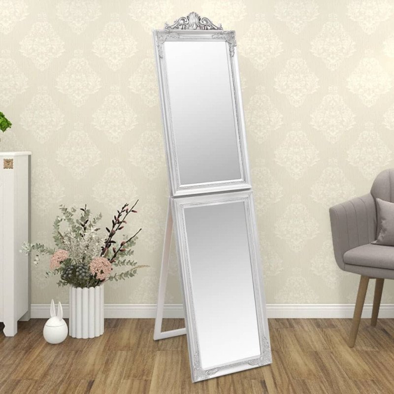 vidaXL Voľne stojace zrkadlo strieborné 40x160 cm
