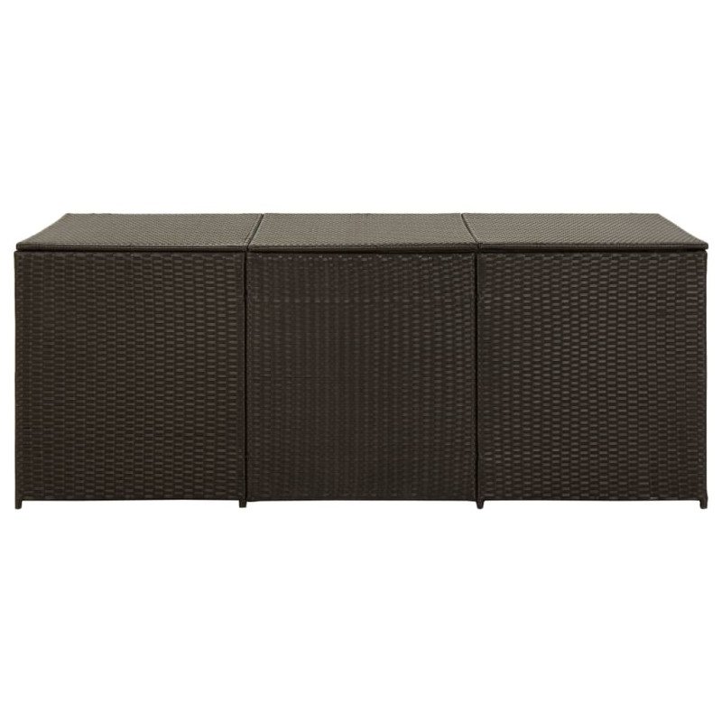 vidaXL Záhradný úložný box hnedý 180x90x70 cm polyratanový