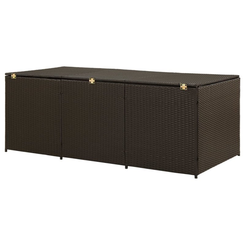 vidaXL Záhradný úložný box hnedý 180x90x70 cm polyratanový