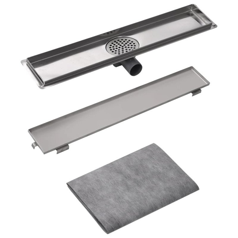 vidaXL Rovný sprchový odtok, 630x140 mm, nerezová oceľ