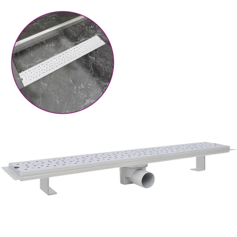 vidaXL Rovný sprchový odtok s bublinkami, 730x140 mm, nerezová oceľ