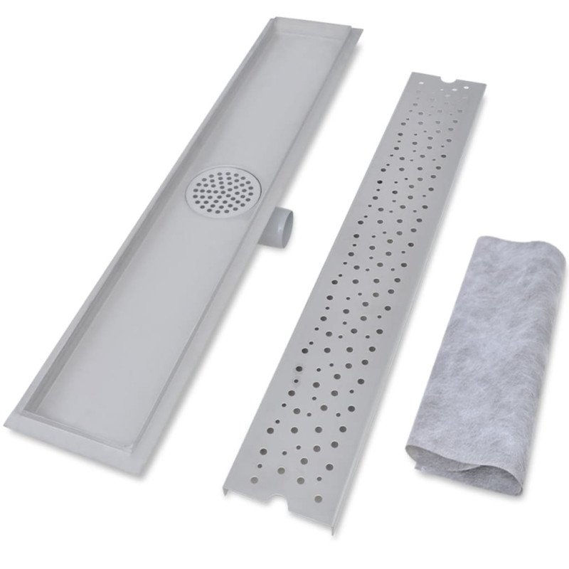 vidaXL Rovný sprchový odtok s bublinkami, 730x140 mm, nerezová oceľ