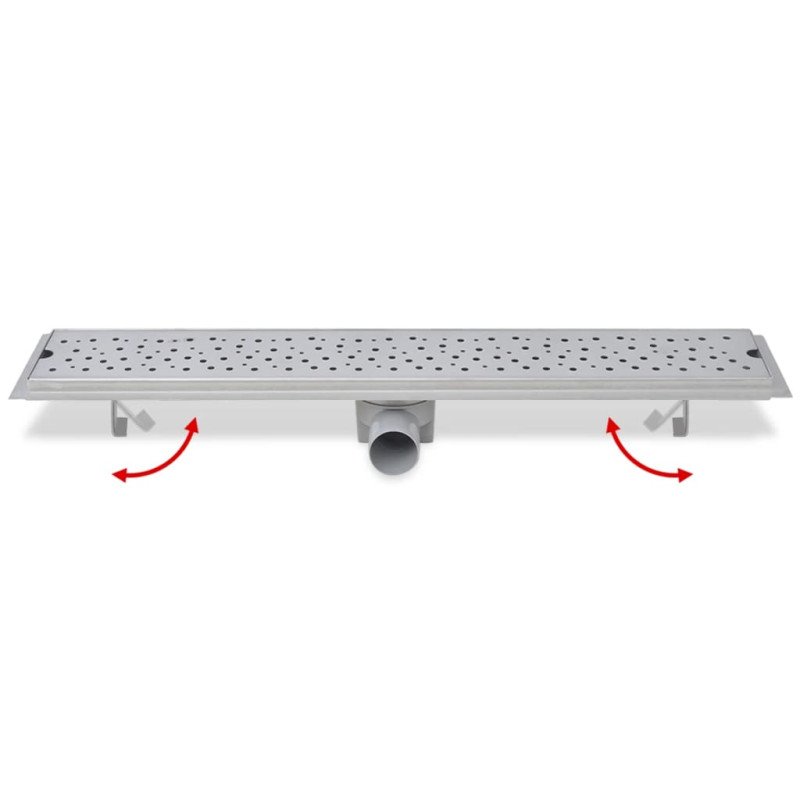 vidaXL Rovný sprchový odtok s bublinkami, 730x140 mm, nerezová oceľ