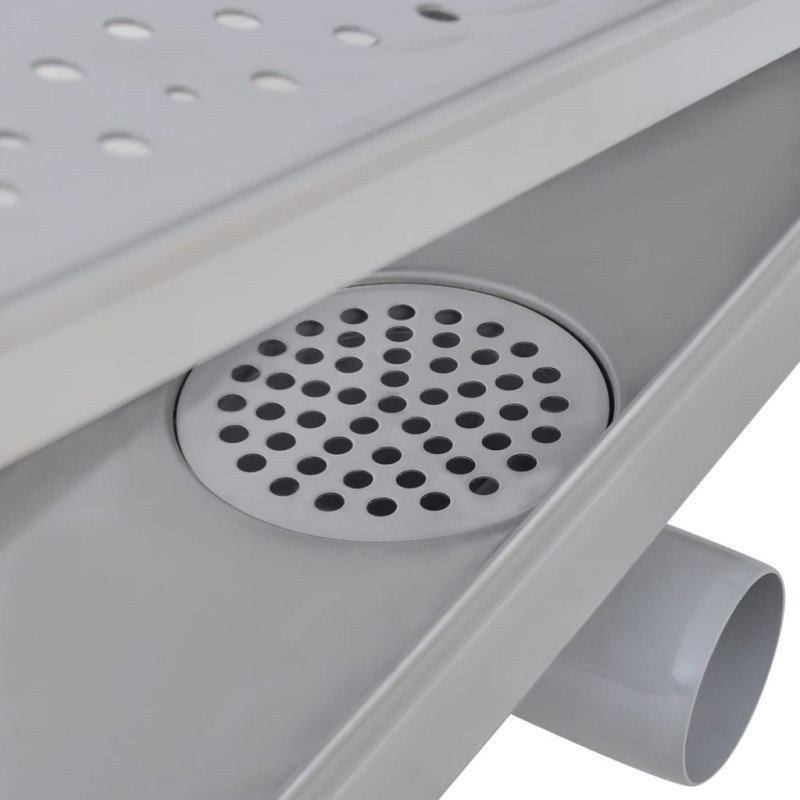 vidaXL Rovný sprchový odtok s bublinkami, 730x140 mm, nerezová oceľ