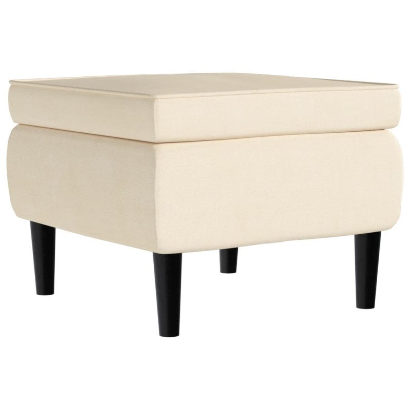 vidaXL Kreslo wingback s podnožkou krémové zamatové