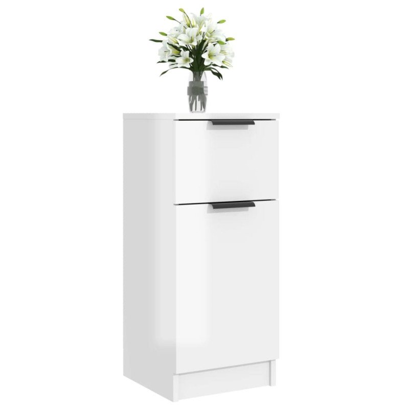 vidaXL Komoda lesklá biela 30x30x70 cm spracované drevo