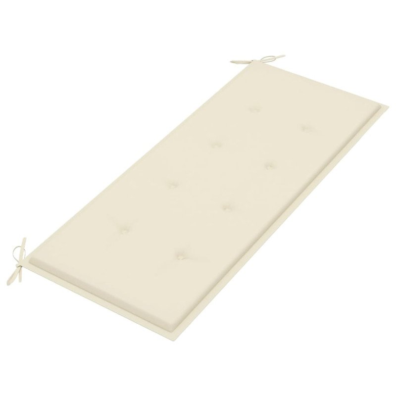 vidaXL Lavička Batavia s krémovou podložkou 120 cm tíkový masív