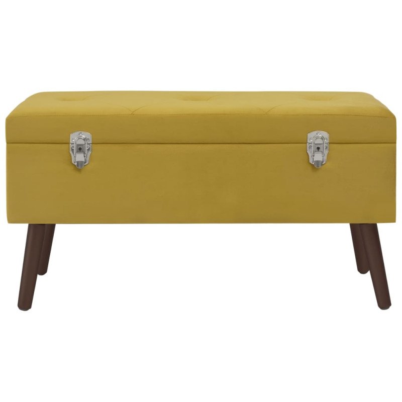 vidaXL Lavica s úložným priestorom horčicovožltá 80 cm zamat