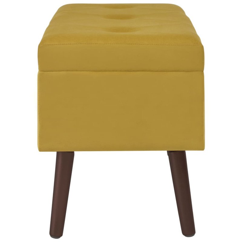 vidaXL Lavica s úložným priestorom horčicovožltá 80 cm zamat