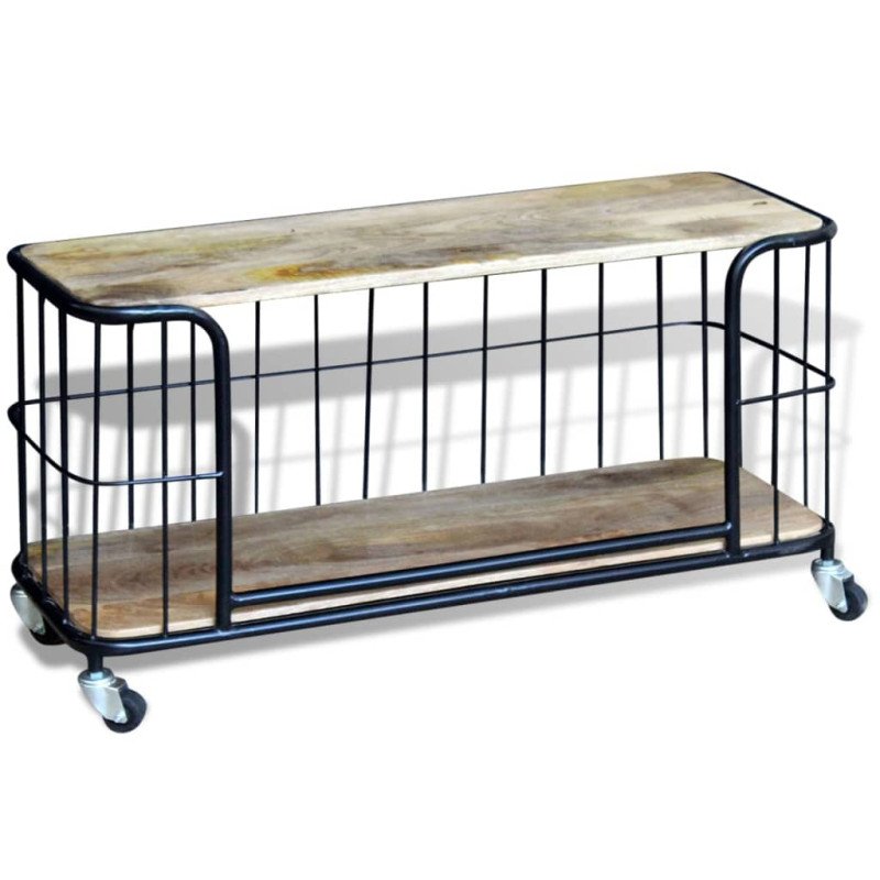 VidaXL TV stolík z masívneho mangového dreva, 100x40x45 cm